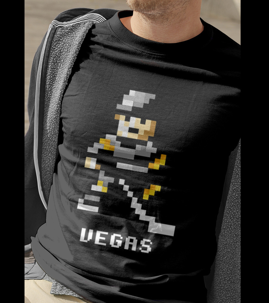 Vegas Golden Knights 8 Bit Hockey Pixel T-Shirt