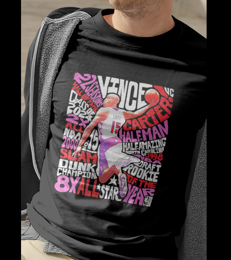 Vince Carter Toronto Raptors Slam Dunk Champion Half Man Half Amazing T-Shirt