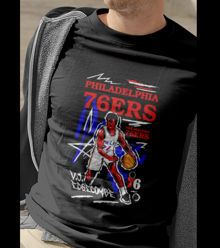 Philadelphia 76ers VJ Edgecombe Chalked Up Player Name Number 6 T-Shirt