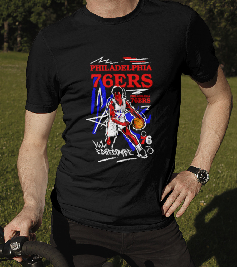 Philadelphia 76ers VJ Edgecombe Chalked Up Player Name Number 6 T-Shirt