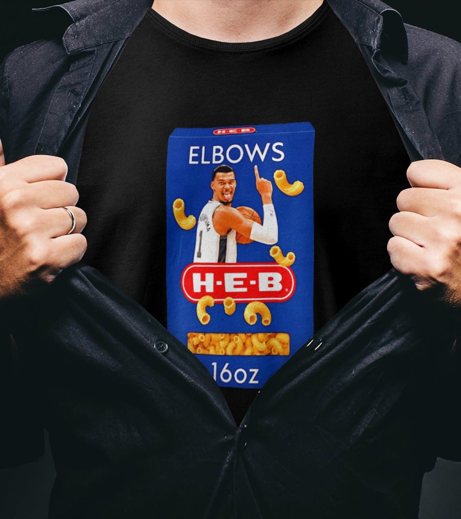 San Antonio Spurs Wemby HEB Elbows 16oz Playoffs Meme T-Shirt