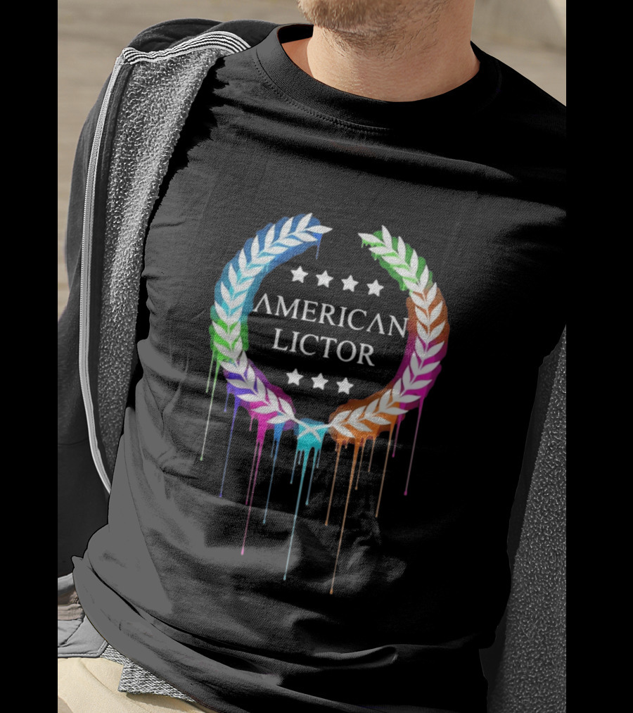 American Lictor Rainbow Laurel Wreath Stars T-Shirt