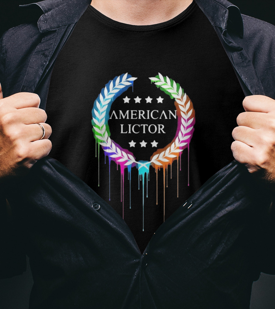 American Lictor Rainbow Laurel Wreath Stars T-Shirt