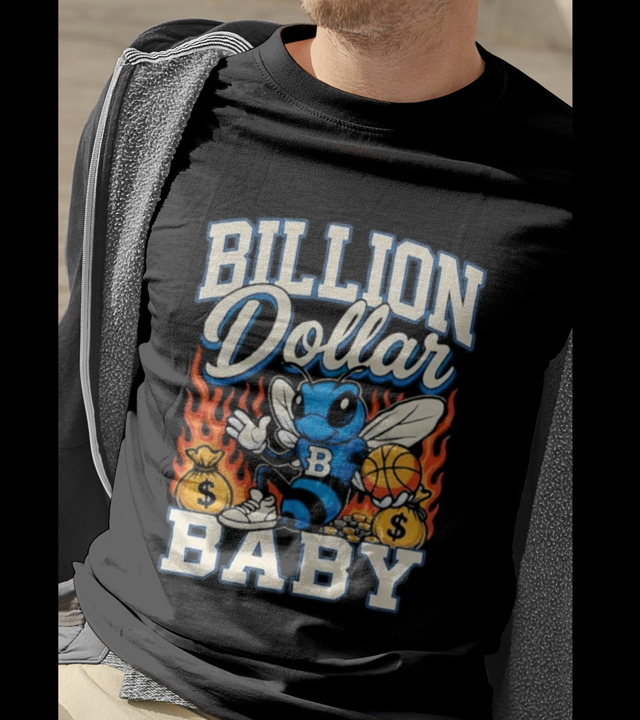 Billion Dollar Baby Hornets Mascot Fire And Moneybags T-Shirt