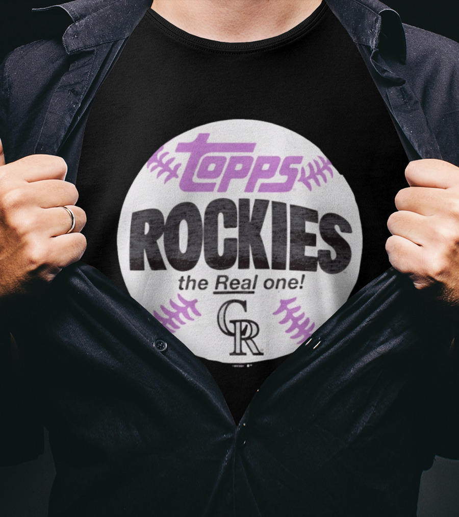 Topps Rockies The Real One Colorado Rockies MLB Baseball Card T-Shirt
