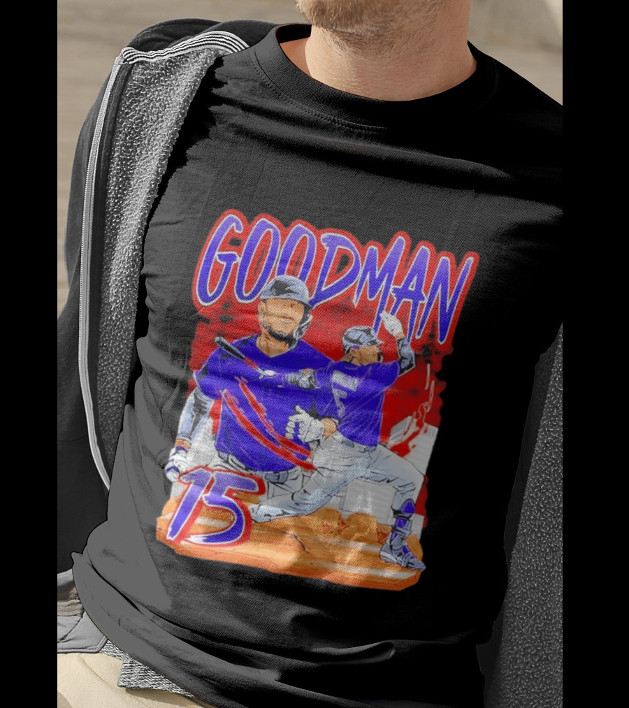 Goodman Baseball Action And Number 15 Illustration Euphoria Rise T-Shirt