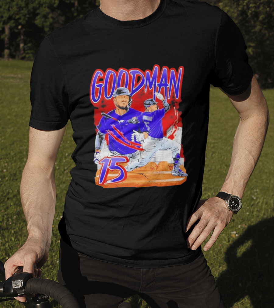 Goodman Baseball Action And Number 15 Illustration Euphoria Rise T-Shirt