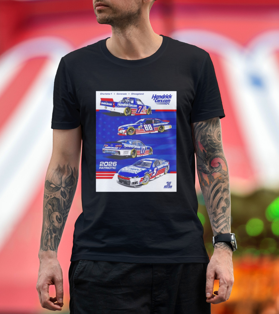Hendrick Motorsports 2026 Patriotic NASCAR Cars Coronado Chicagoland T-Shirt