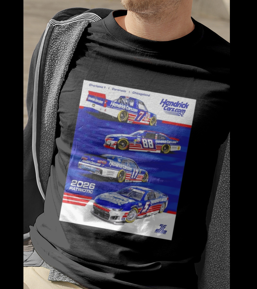 Hendrick Motorsports 2026 Patriotic NASCAR Cars Coronado Chicagoland T-Shirt