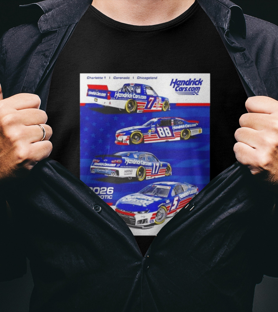 Hendrick Motorsports 2026 Patriotic NASCAR Cars Coronado Chicagoland T-Shirt