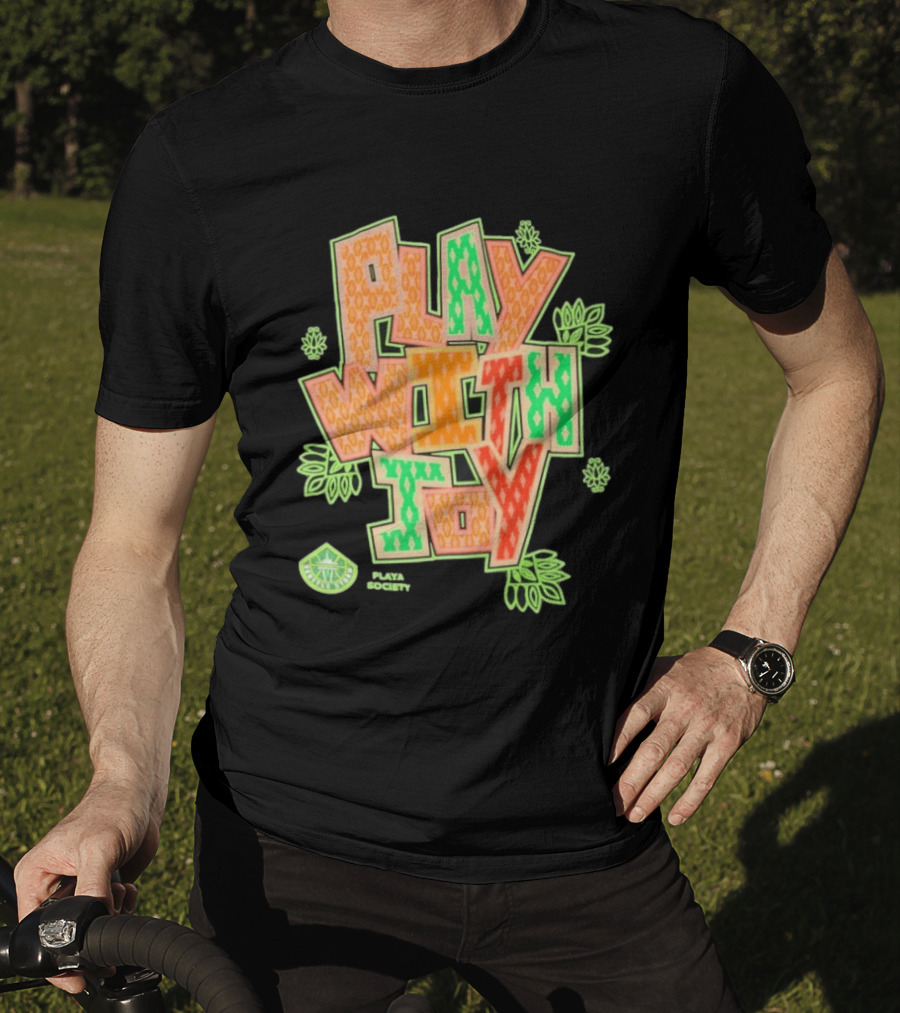 Playa Society Play With Joy WNBA Positive Energy Basketball T-Shirt