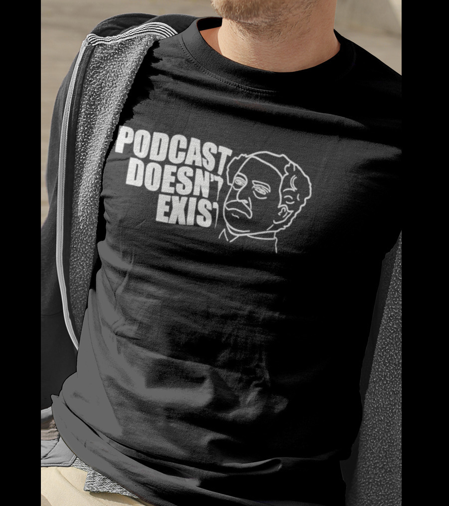 Podcast Doesn't Exist Vintage Minimalist Line Art Face T-Shirt