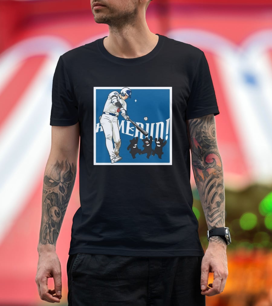 Shohei Ohtani Los Angeles Dodgers Home Run Anime Bears T-Shirt