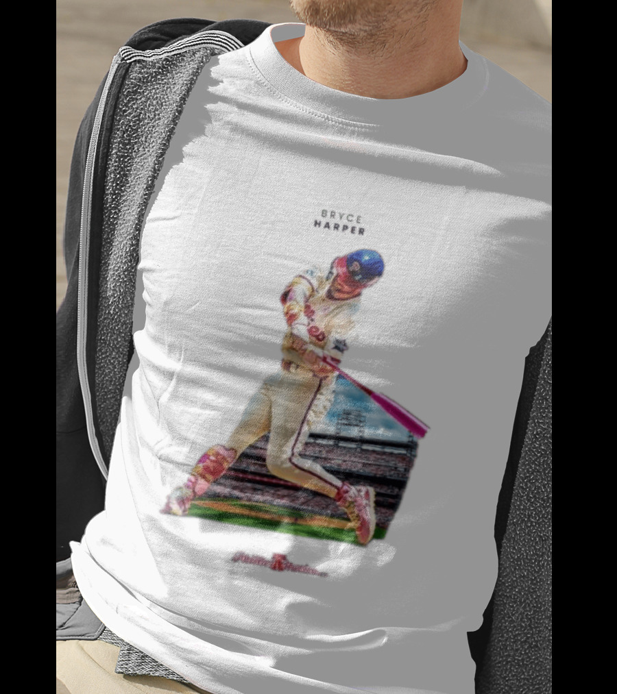 Bryce Harper Philadelphia Phillies Baseball Action Stadium Scene T-Shirt