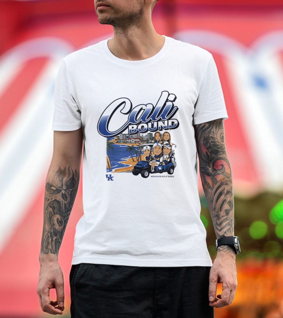 Kentucky Wildcats Women's Golf Cali Bound Team Caricature NCAA T-Shirt