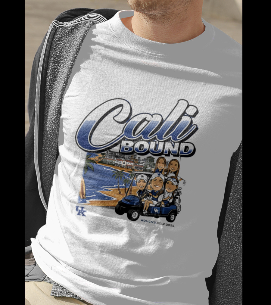 Kentucky Wildcats Women's Golf Cali Bound Team Caricature NCAA T-Shirt