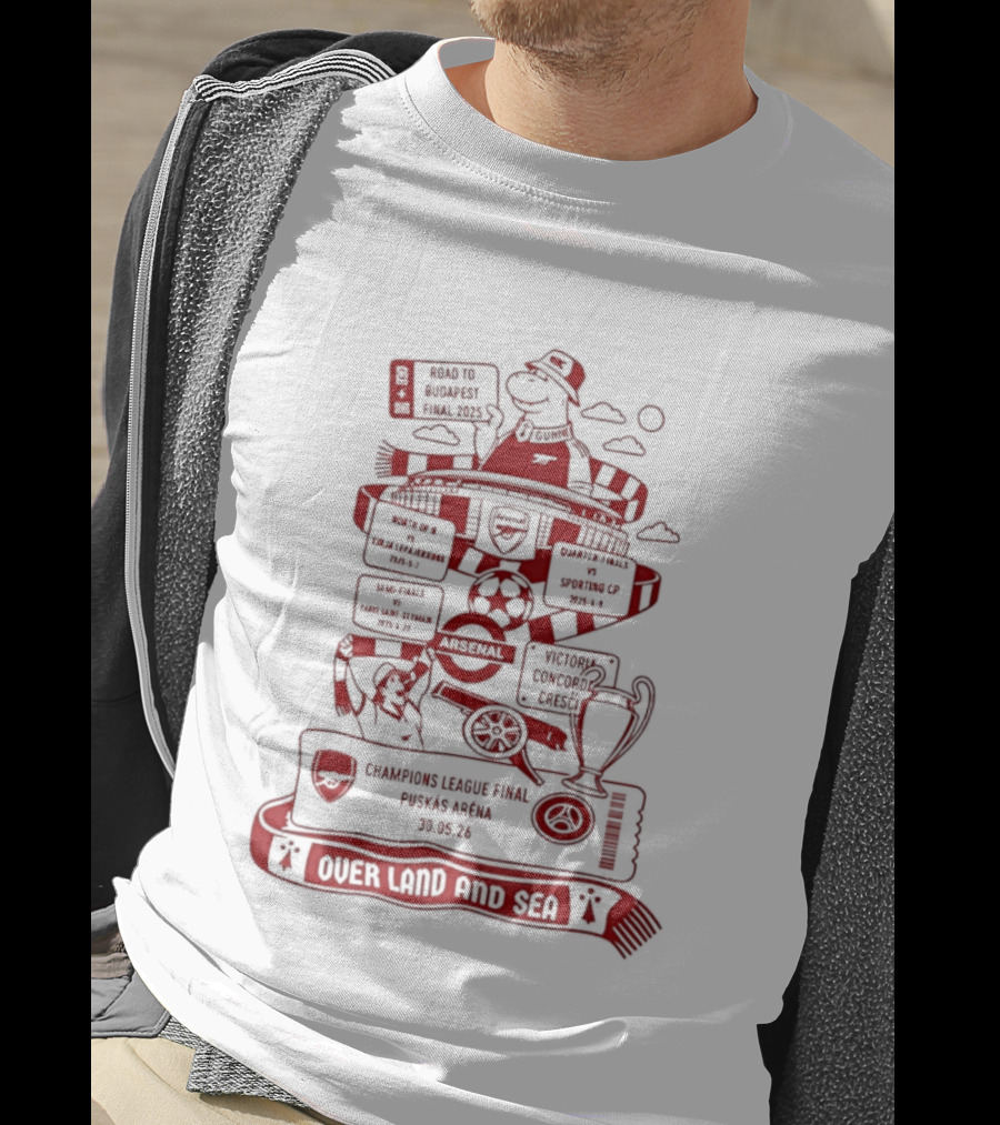Puskás Aréna League Final Over Land And Sea Iconic Football T-Shirt