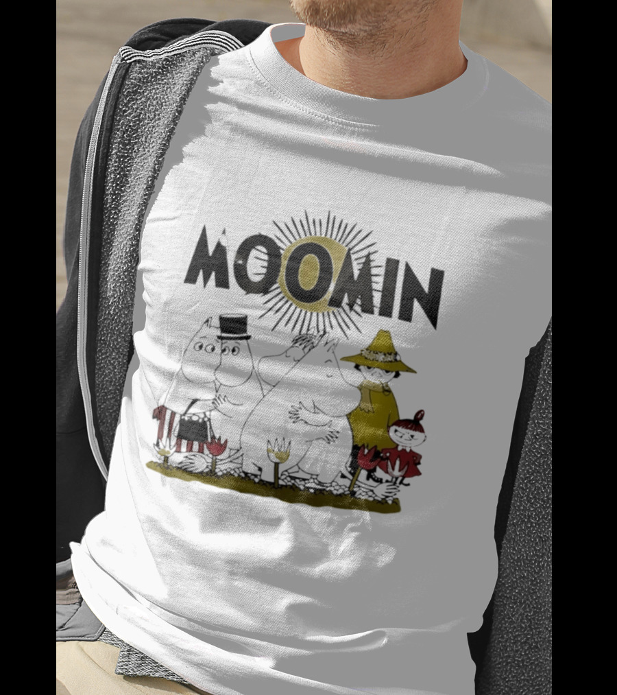 Moomin Family In Sunshine Cartoon Gathering T-Shirt