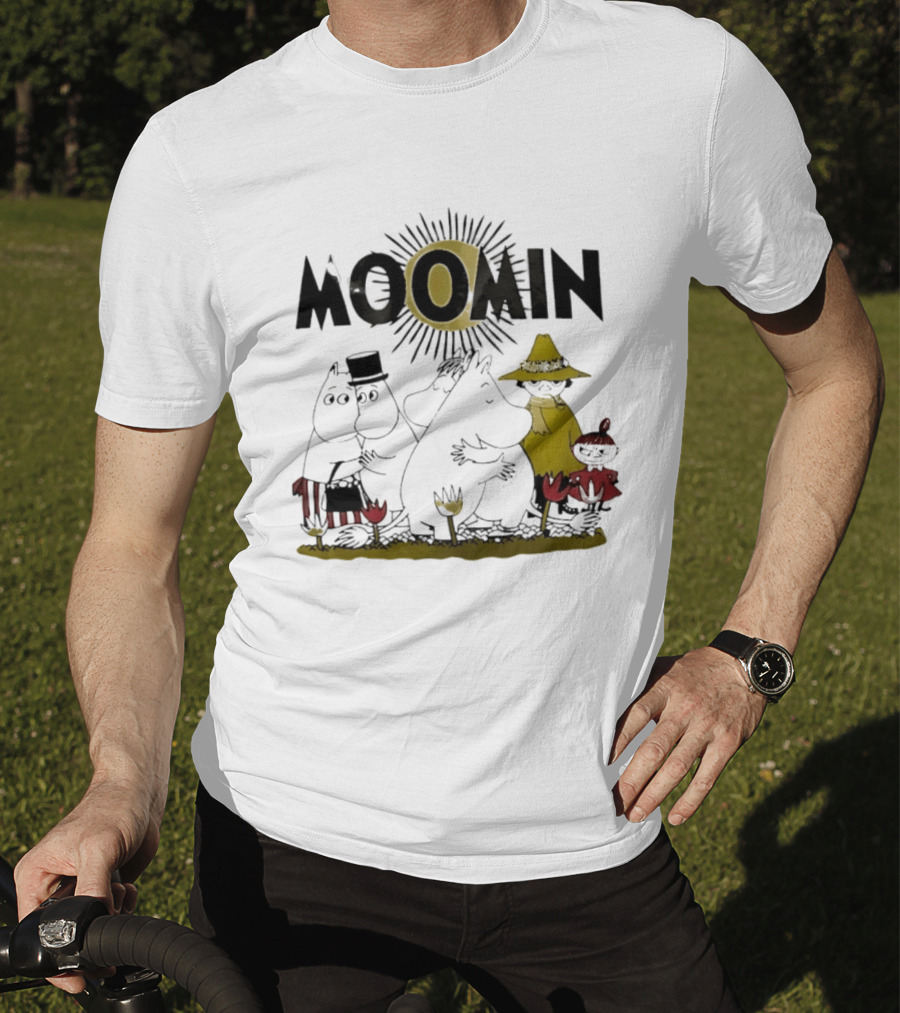 Moomin Family In Sunshine Cartoon Gathering T-Shirt