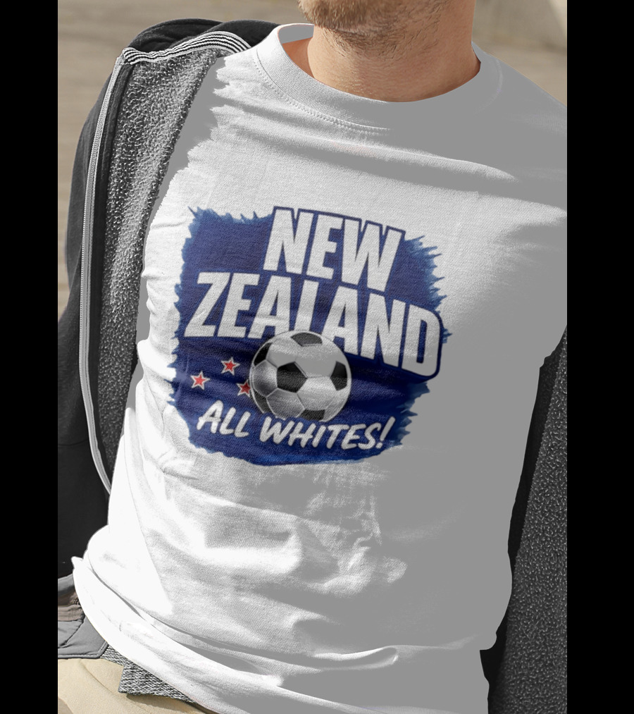 New Zealand All Whites Soccer Team Stars And Ball T-Shirt