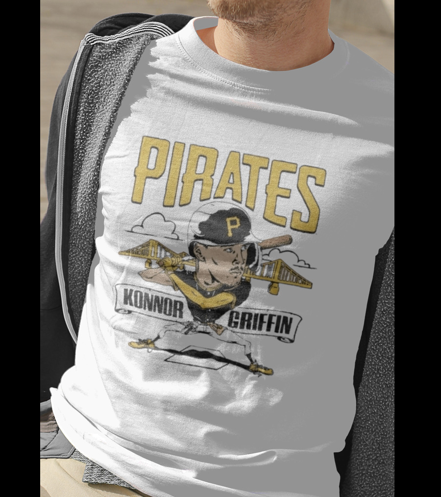 Pittsburgh Pirates Konnor Griffin Baseball Cartoon Bridge T-Shirt