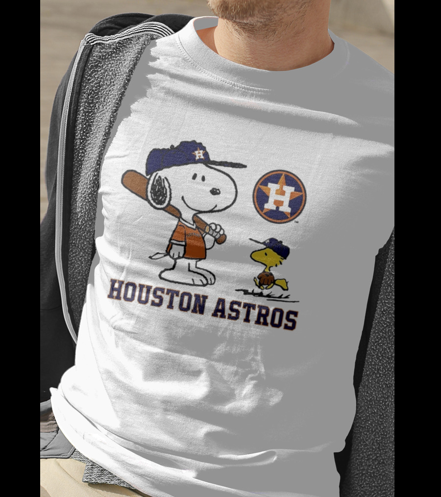 Snoopy Woodstock Houston Astros Baseball Peanuts 2025 T-Shirt