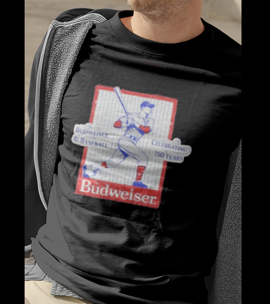 Budweiser Baseball Celebrating 150 Years Vintage Iconic Batter T-Shirt
