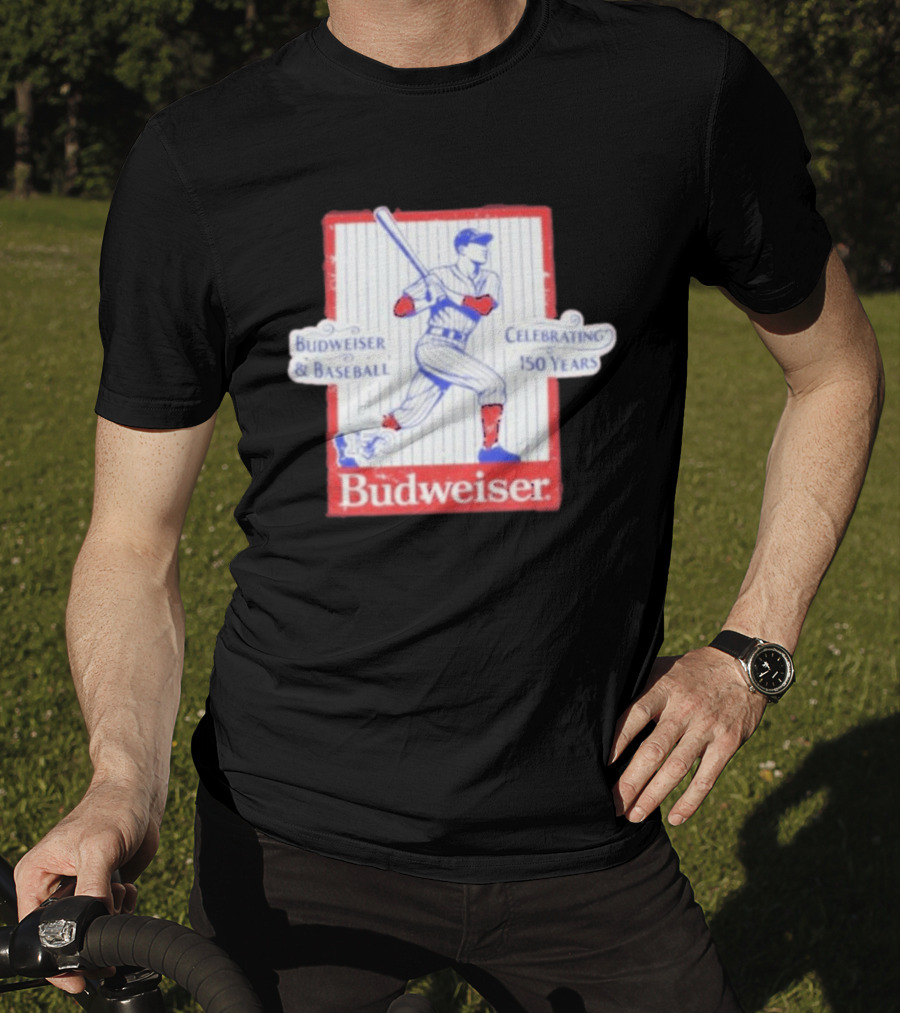 Budweiser Baseball Celebrating 150 Years Vintage Iconic Batter T-Shirt