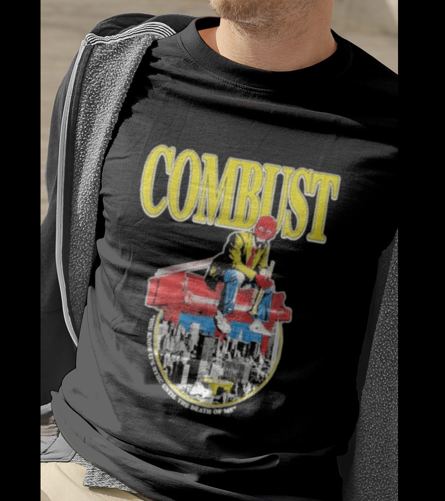 Combust Brooklyn Music Hall Of Williamsburg May 15 2026 Iconic Cityscape And Surreal Red Face T-Shirt