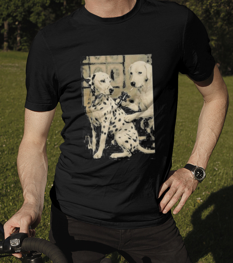 Dalmatian Dog Tattoo Artist Black And White Humor T-Shirt