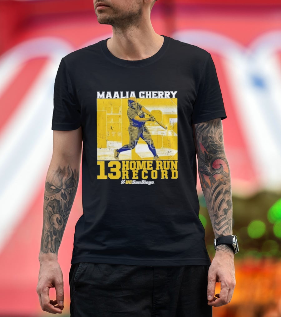 Maalia Cherry UC San Diego 13 Home Run Record T-Shirt