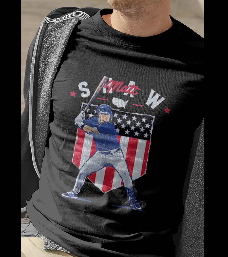 Matt Shaw Stars Stripes Chicago Cubs Baseball T-Shirt