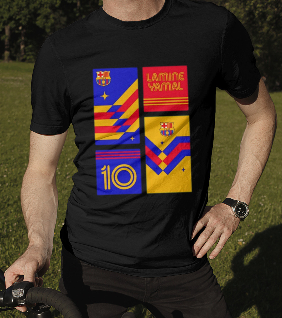 FC Barcelona Lamine Yamal 10 Vibes With Team Colors And Crest T-Shirt