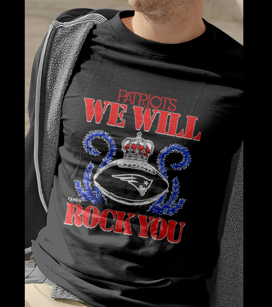 New England Patriots We Will Rock You Football Crown 2026 T-Shirt