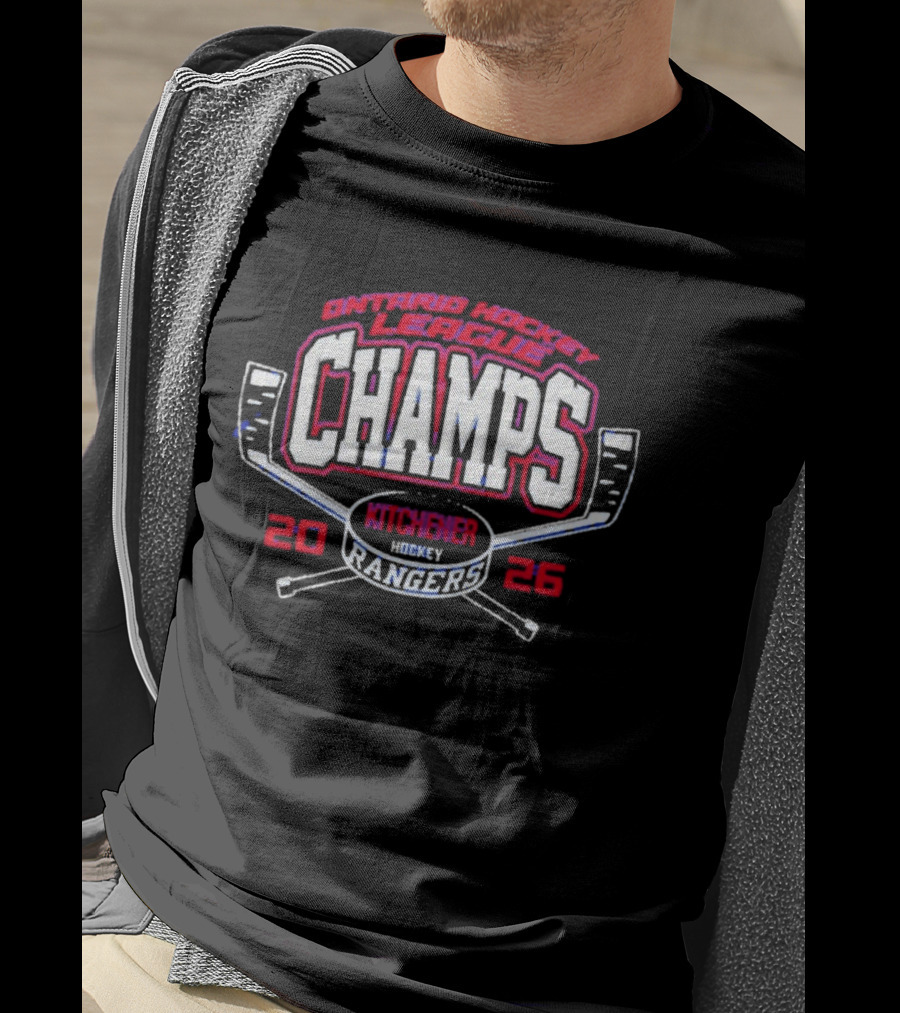 Ontario Hockey League Champs 2026 Kitchener Rangers Cross Sticks T-Shirt