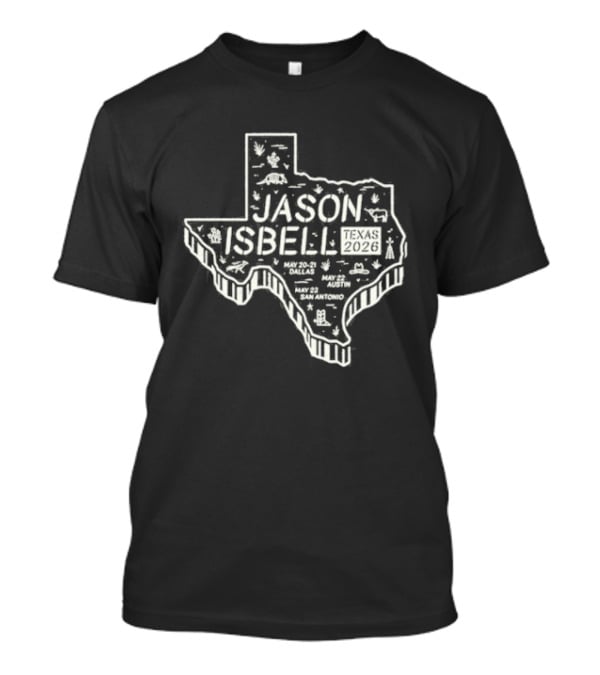 Jason Isbell Texas Map Tour May 2026 T-Shirt