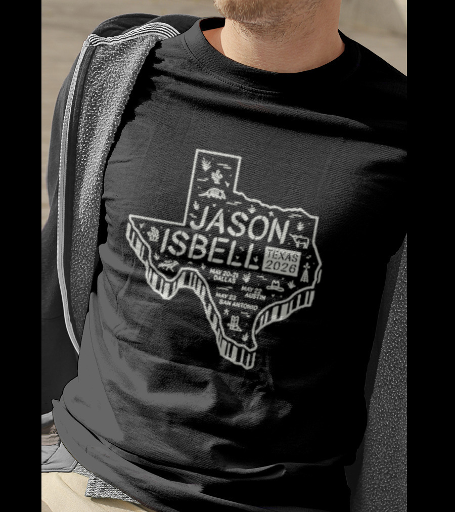 Jason Isbell Texas Map Tour May 2026 T-Shirt