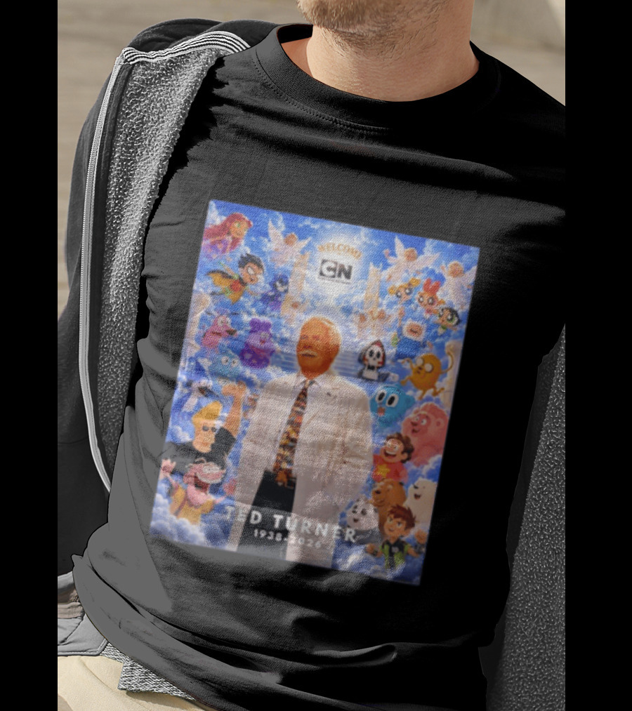 Welcome Cartoon Network Ted Turner 1938 2026 Characters Heaven T-Shirt