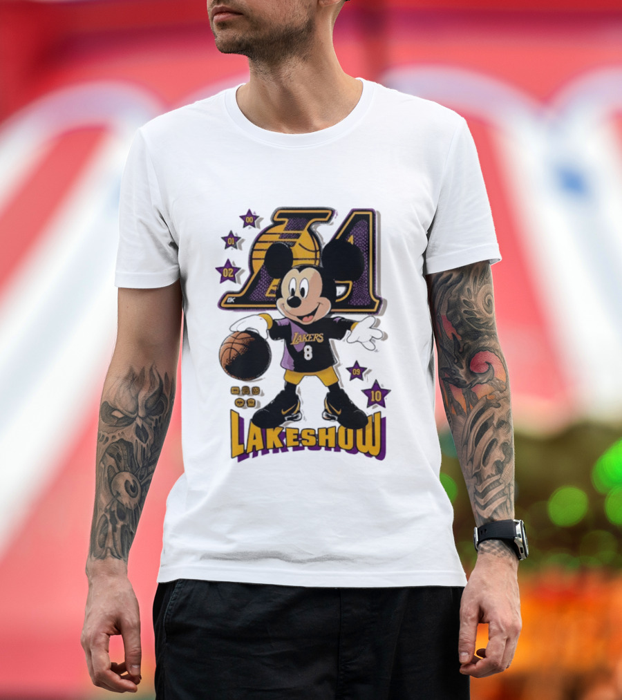 Mickey Mouse Lakers LA Basketball Lakeshow T-Shirt