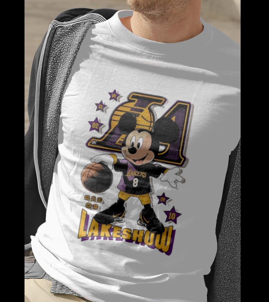 Mickey Mouse Lakers LA Basketball Lakeshow T-Shirt