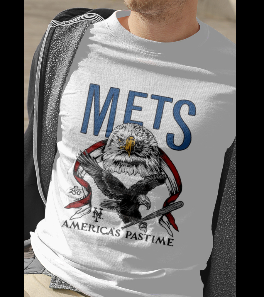New York Mets Eagles 250th America's Pastime 2026 T-Shirt