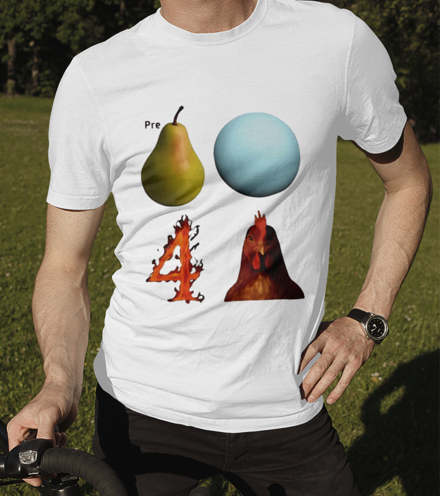 Prepare Pear Sphere Flame 4 Chicken T-Shirt
