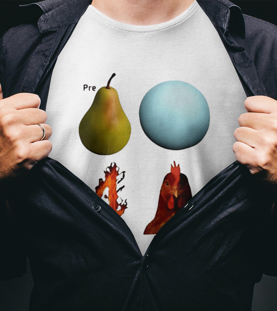 Prepare Pear Sphere Flame 4 Chicken T-Shirt