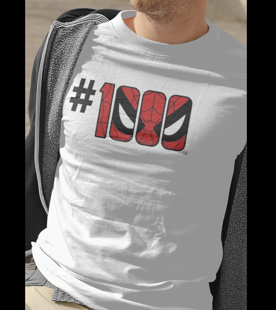 #1000 Spider Man Mask Red Web T-Shirt