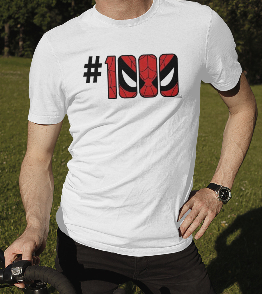#1000 Spider Man Mask Red Web T-Shirt