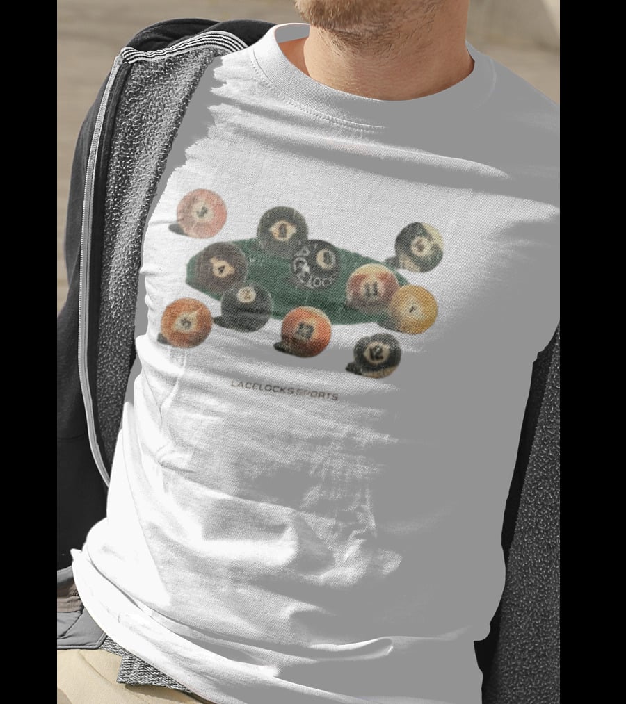 Lacelocks Sports Distressed Numbered Billiard Pool Balls T-Shirt