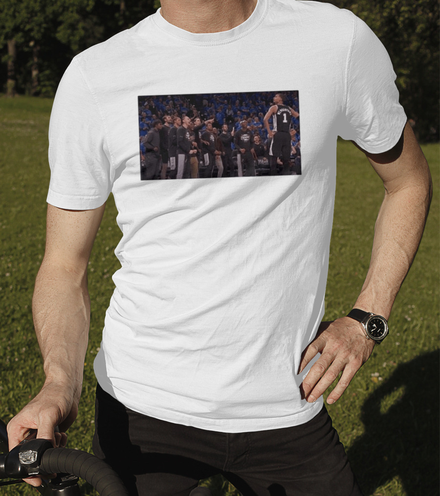 Victor Wembanyama Cold Celebration Against OKC In Black Jersey T-Shirt