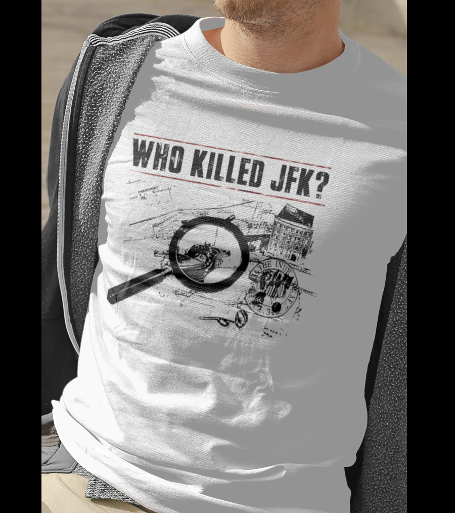 Who Killed JFK Investigation Files Magnifying Glass Blueprint T-Shirt