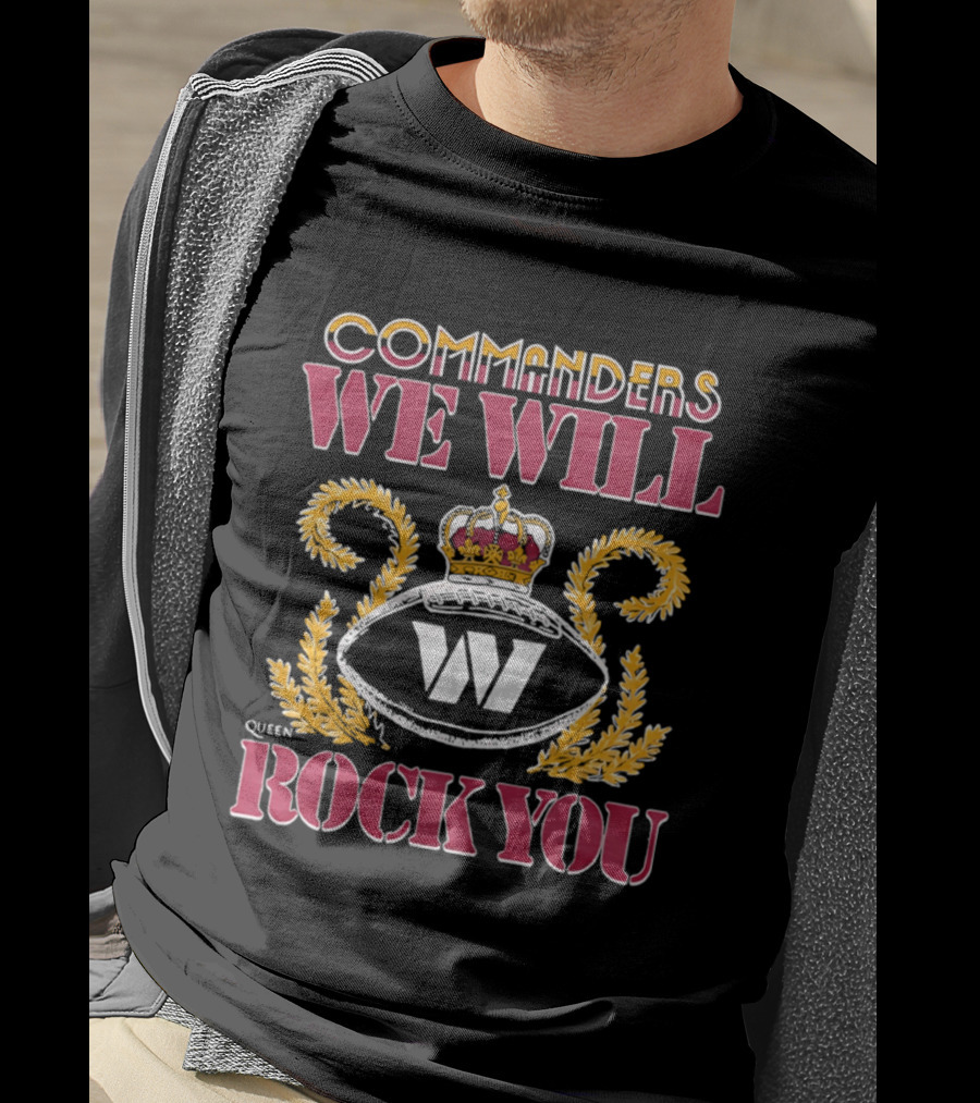 Washington Commanders Queen We Will Rock You W Emblem Crown 2026 T-Shirt