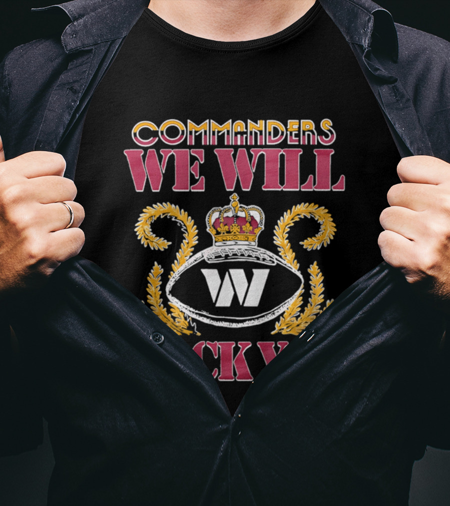 Washington Commanders Queen We Will Rock You W Emblem Crown 2026 T-Shirt